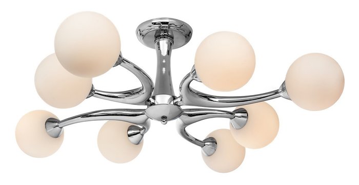 Потолочная люстра SILVER LIGHT "Premium" с плафонами из белого стекла Потолочная люстра SILVER LIGHT "Premium" с плафонами из белого стекла