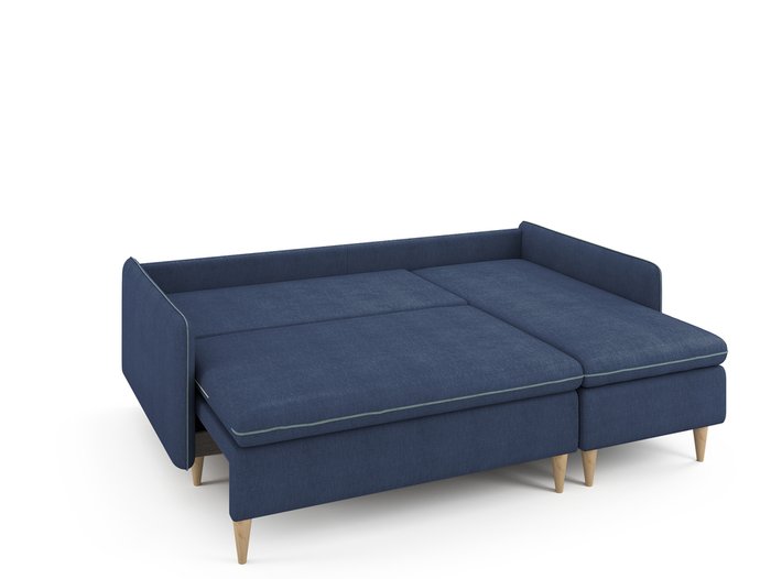 Угловой раскладной диван Ron правый синего цвета - купить Угловые диваны по цене 68200.0