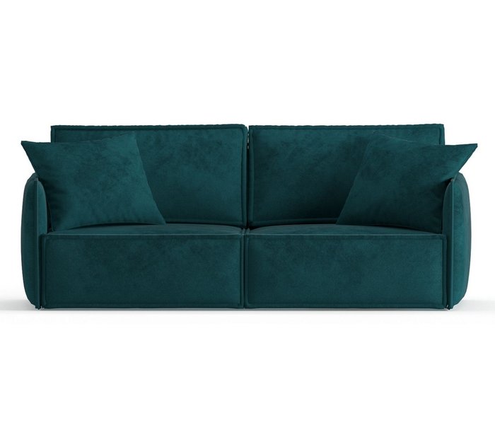 Диван-кровать из велюра Лортон темно-зеленого цвета - купить Прямые диваны по цене 41590.0