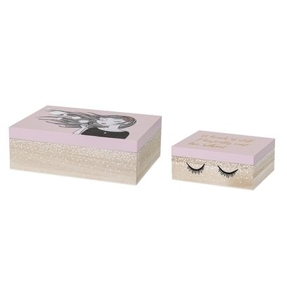 Набор из двух коробок для хранения Princess розового цвета - купить Шкатулки по цене 9800.0