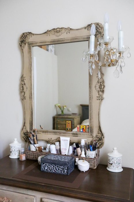 Зеркало с принтом Поместье бежевого цвета - лучшие Настенные зеркала в INMYROOM