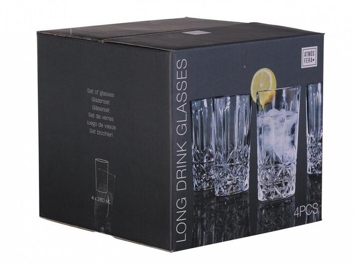Набор из четырех стеклянных стаканов Atmosfera Crystal 1 - купить Бокалы и стаканы по цене 850.0