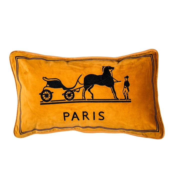 Декоративная подушка Old Paris оранжевого цвета