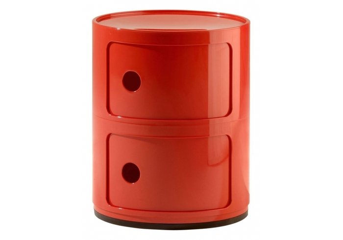 Прикроватная тумба 2 Componibili Red с двумя ящиками красного цвета 