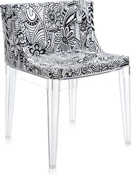 Кресло Mademoiselle a la mode с черно-белым принтом