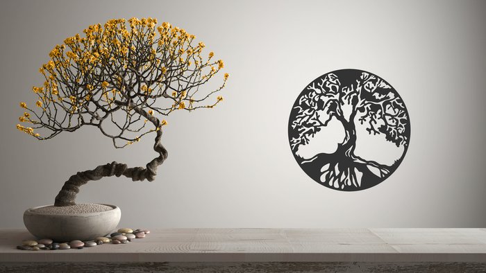 Панно настенное из дерева Древо жизни черного цвета - купить Декор стен по цене 890.0