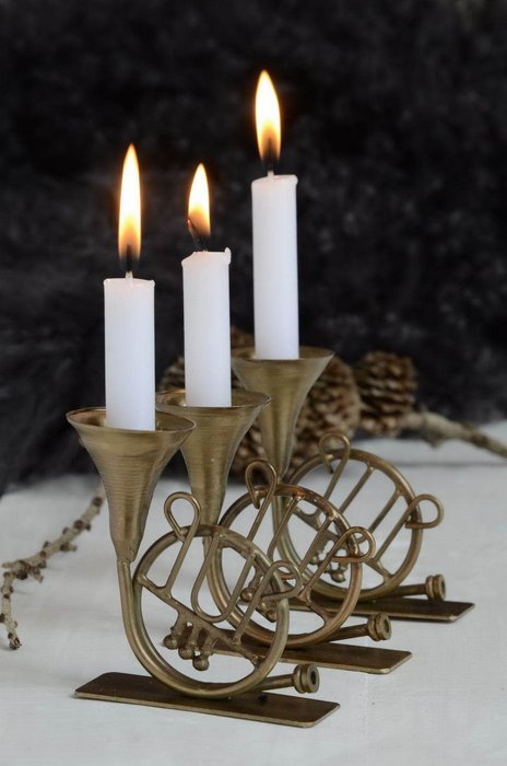 Сет из десяти столовых свечей белого цвета - лучшие Свечи в INMYROOM