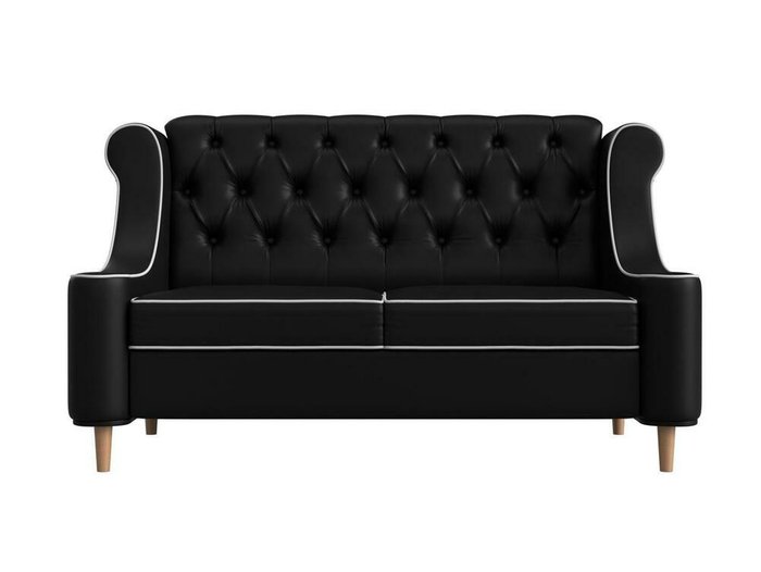 Прямой диван Бронкс черного цвета (экокожа) - купить Прямые диваны по цене 39999.0