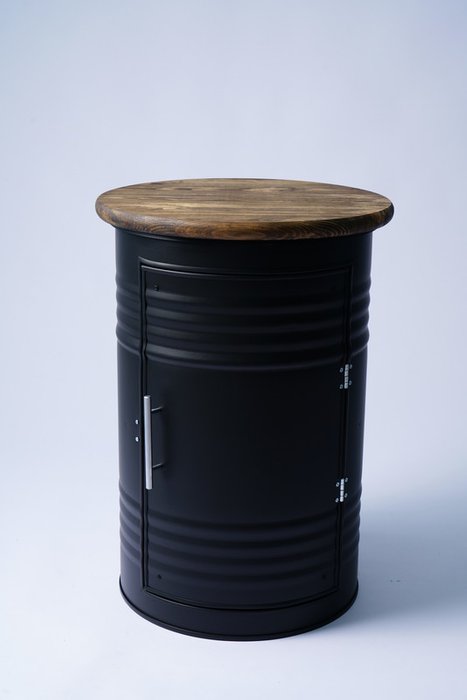 Тумба для хранения-бочка черного цвета