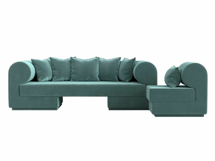 Набор мягкой мебели Кипр 2 бирюзового цвета - купить Комплекты мягкой мебели по цене 75998.0