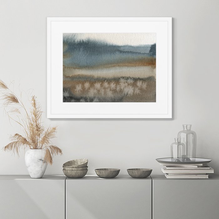 Репродукция картины в раме Symphony of autumn, lake in the fog - лучшие Картины в INMYROOM