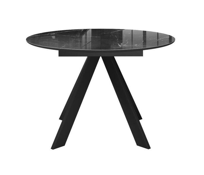 Раздвижной обеденный стол DikLine SFC100 черного цвета - лучшие Обеденные столы в INMYROOM Раздвижной обеденный стол DikLine SFC100 черного цвета - лучшие Обеденные столы в INMYROOM