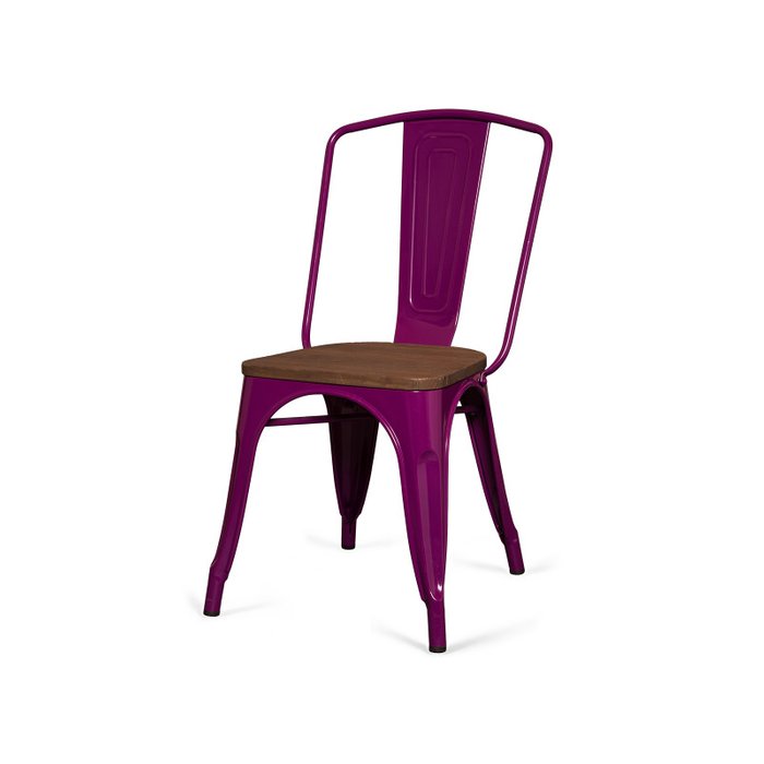 Стул Tolix Marais Z Wood фиолетового цвета