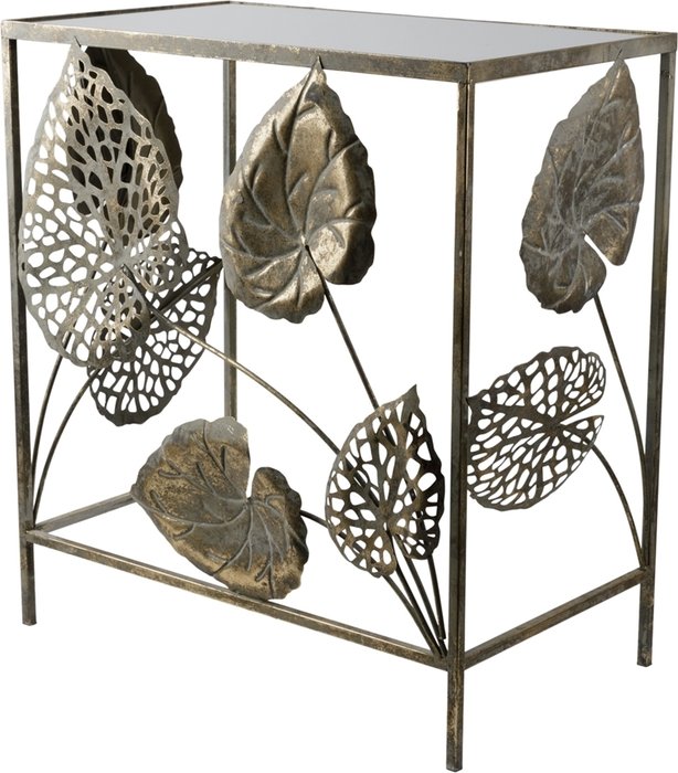 Консольный-столик из металла с зеркальной столешницей