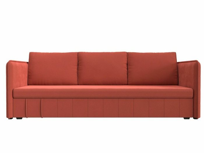 Прямой диван-кровать Слим кораллового цвета - купить Прямые диваны по цене 24999.0