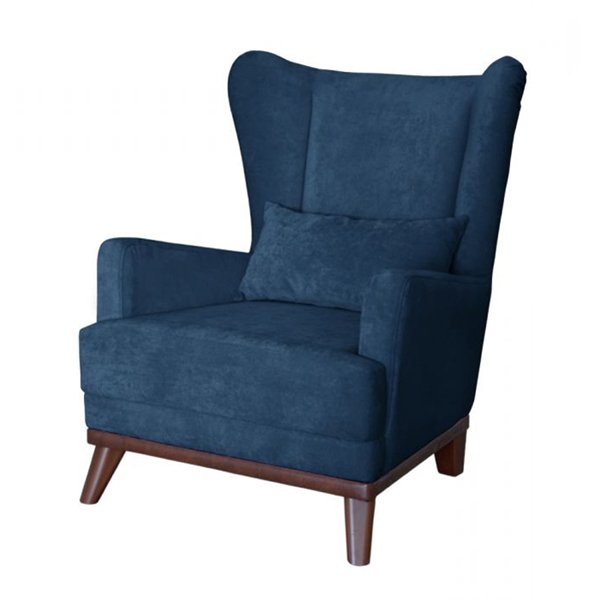 Кресло Оскар в обивке из велюра синего цвета