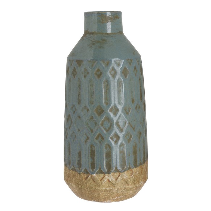 Керамическая ваза зелено-бежевого цвета