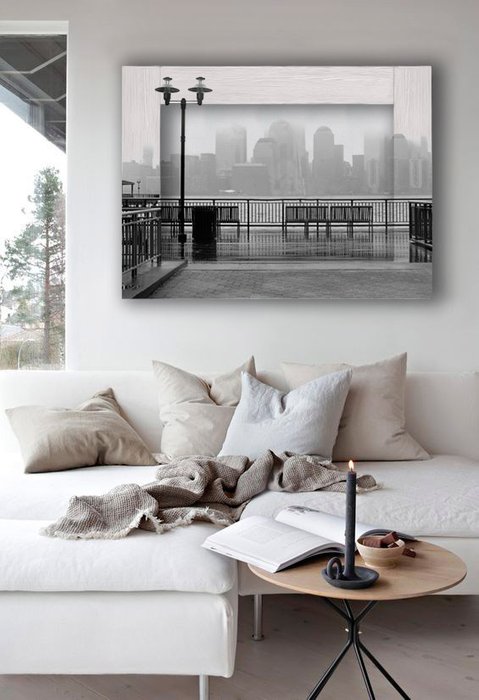Картина с арт рамой Нью-Йорк в тумане 60х80 см - купить Картины по цене 14390.0