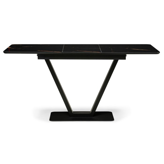 Раздвижной обеденный стол Бугун черного цвета - лучшие Обеденные столы в INMYROOM