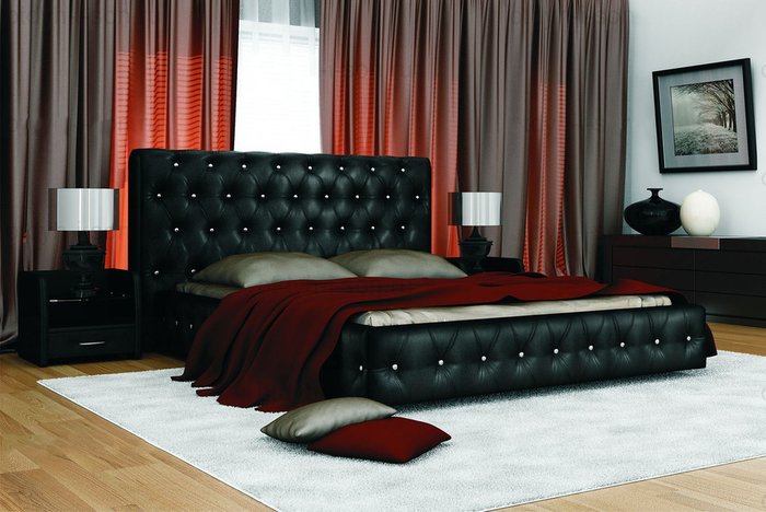 Кровать "Letto GM 01" с обивкой из экокожи или велюра 140х200 см Кровать "Letto GM 01" с обивкой из экокожи или велюра 140х200 см