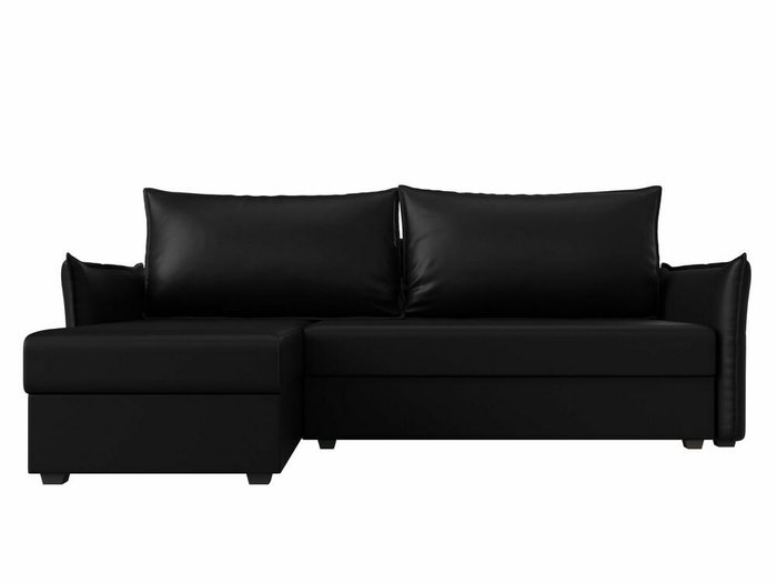 Угловой диван-кровать Лига 004 черного цвета угол левый (экокожа) - купить Угловые диваны по цене 33999.0