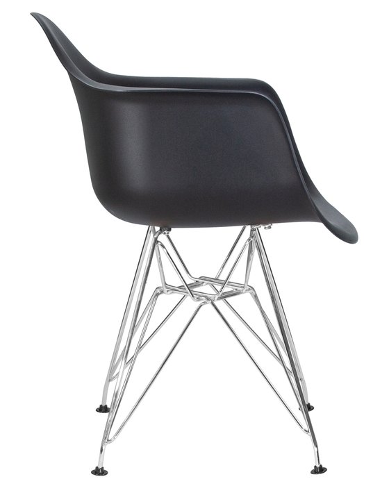 Стул обеденный черного цвета с ножками цвета хром - лучшие Обеденные стулья в INMYROOM