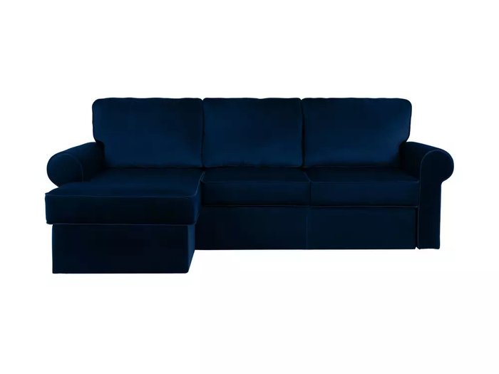 Угловой диван-кровать Murom в обивке из велюра темно-синего цвета - купить Угловые диваны по цене 89900.0