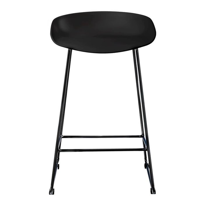 Полубарный стул Neo черного цвета с черными ножками - лучшие Барные стулья в INMYROOM