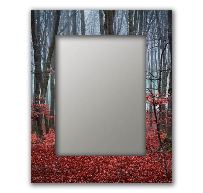 Настенное зеркало Сказочный лес 50х65 красного цвета