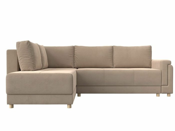 Угловой диван-кровать Лига 024 бежевого цвета левый угол - купить Угловые диваны по цене 69999.0