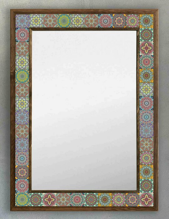Настенное зеркало 53x73 с мозаикой из натурального камня