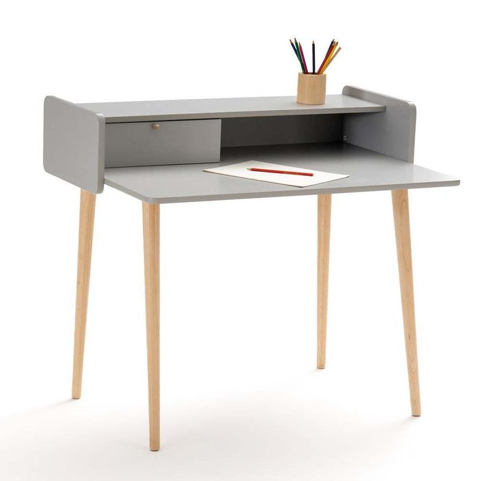Стол письменный детский с надставкой Zag светло-серого цвета - купить Письменные столы по цене 13259.0
