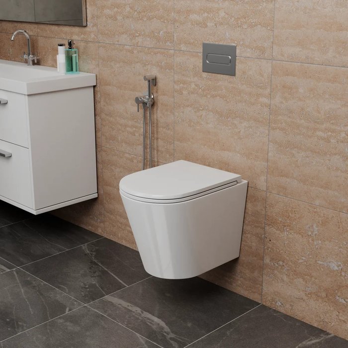 Унитаз подвесной Damp;K Venice белый, безободковый, с микролифтом - купить Чаши унитазов по цене 16743.0