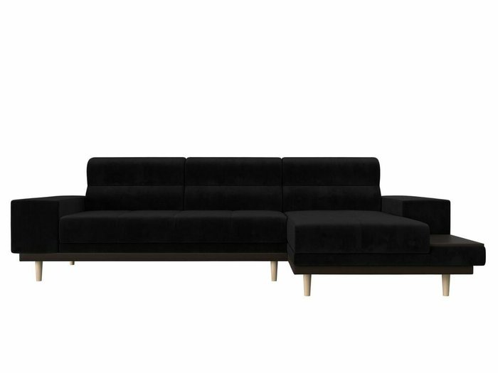 Угловой диван-кровать Леонардо черного цвета правый угол - купить Угловые диваны по цене 49999.0