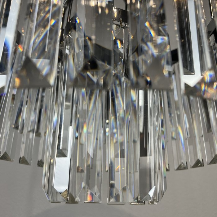 Люстра RH 1920S ODEON CLEAR GLASS FRINGE 3-TIER CHANDELIER chrome - лучшие Подвесные люстры в INMYROOM