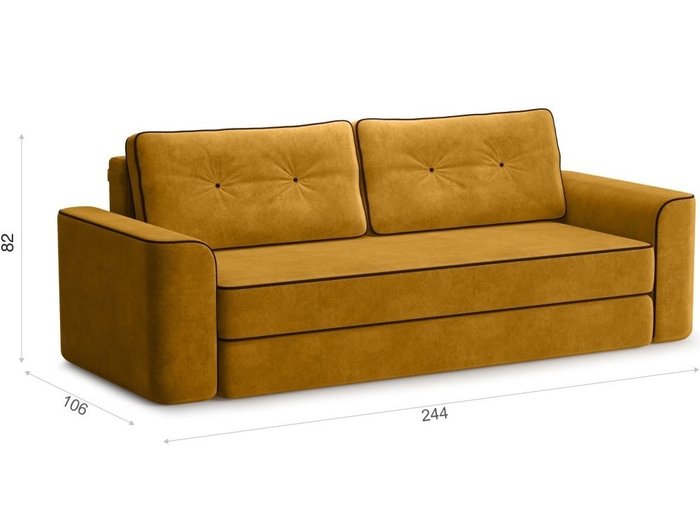 Диван-кровать Сиеста желтого цвета - лучшие Прямые диваны в INMYROOM