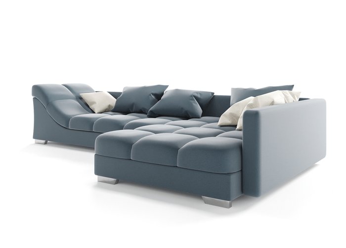 Угловой диван Аморро синего цвета - купить Угловые диваны по цене 89700.0