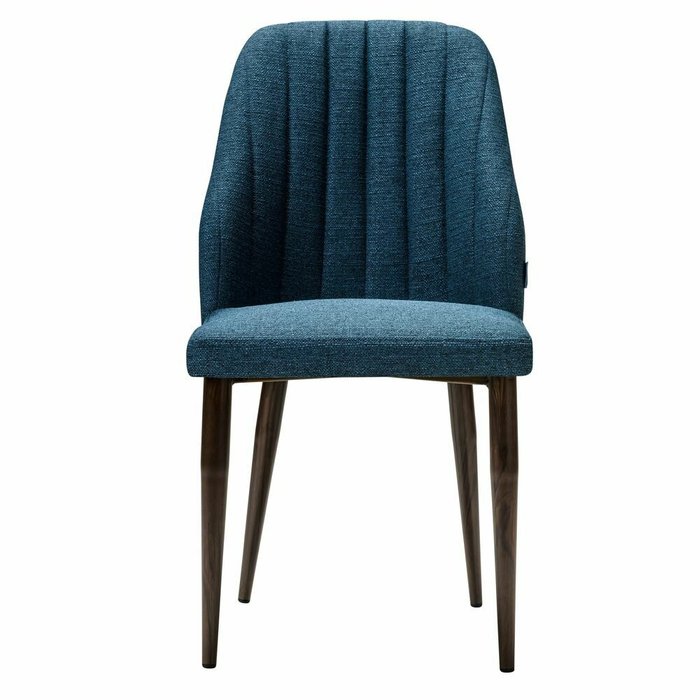 Стул Alen синего цвета с коричневыми ножками - купить Обеденные стулья по цене 11990.0
