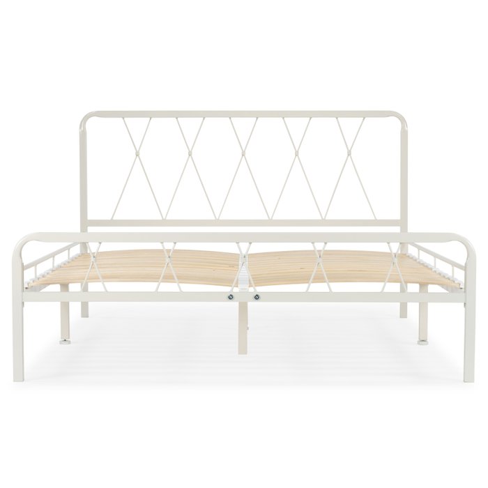 Кровать металлическая Иоханна 120х200 белого цвета - лучшие Кровати для спальни в INMYROOM