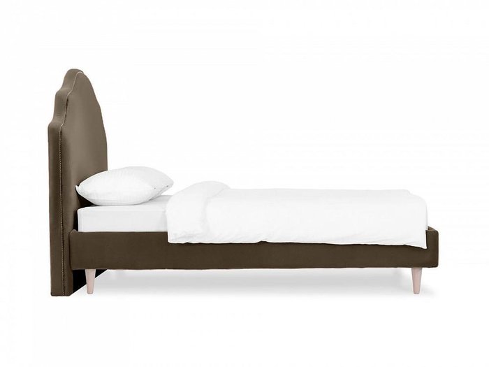 Кровать Queen II Victoria L 160х200 серо-коричневого цвета с бежевыми ножками - лучшие Кровати для спальни в INMYROOM