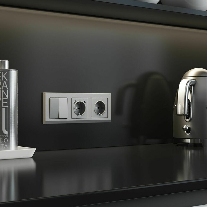 Розетка с заземлением, шторками и USB тип A+C серебряный матовый W1171765 Встраиваемые механизмы серебряный матовый - купить Розетки по цене 10400.0 Розетка с заземлением, шторками и USB тип A+C серебряный матовый W1171765 Встраиваемые механизмы серебряный матовый - купить Розетки по цене 10400.0