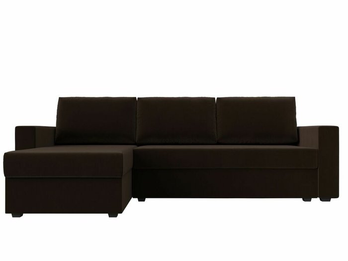Угловой диван-кровать Траумберг Лайт коричневого цвета левый угол  - купить Угловые диваны по цене 25999.0