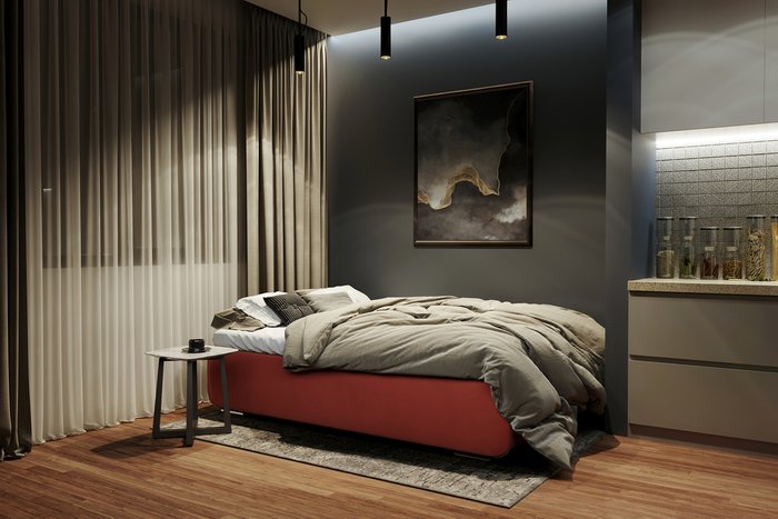 Диван-кровать Лаки пурпурно-красного цвета - лучшие Прямые диваны в INMYROOM