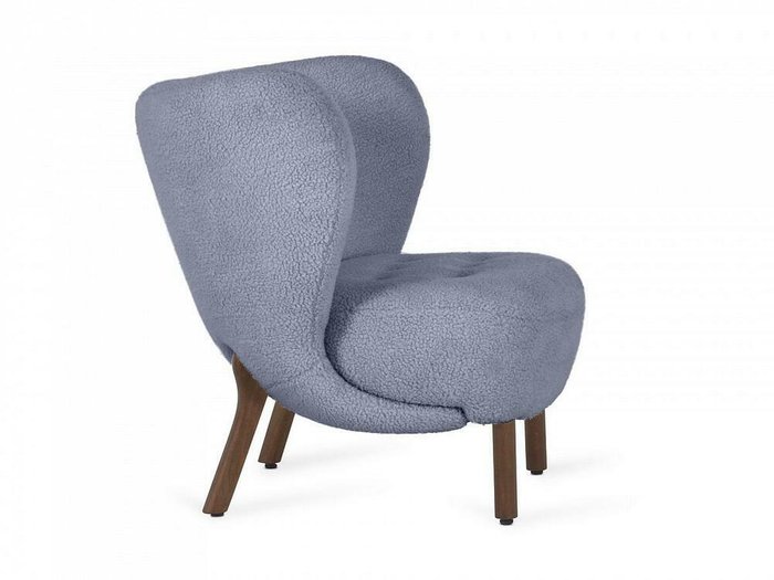 Кресло Lounge Wood сине-серого цвета - лучшие Интерьерные кресла в INMYROOM