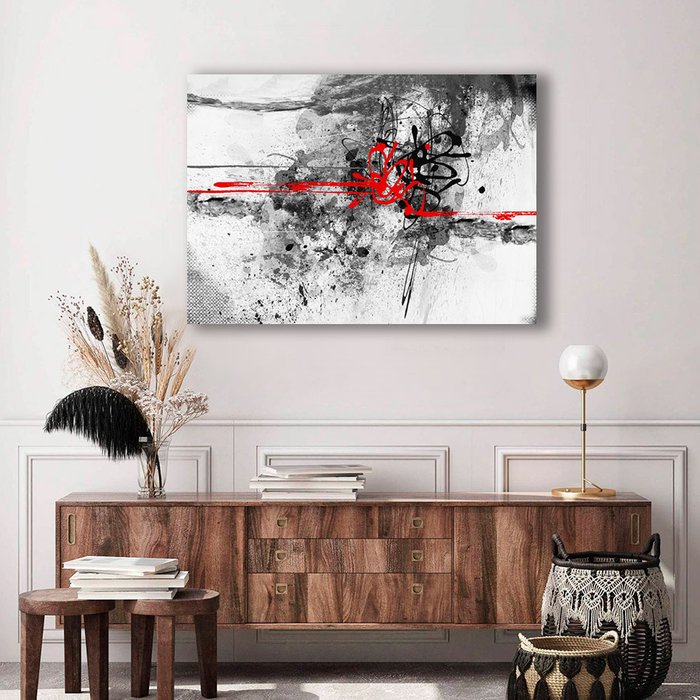 Картина на холсте Красное и белое 50х70 см - купить Картины по цене 5990.0