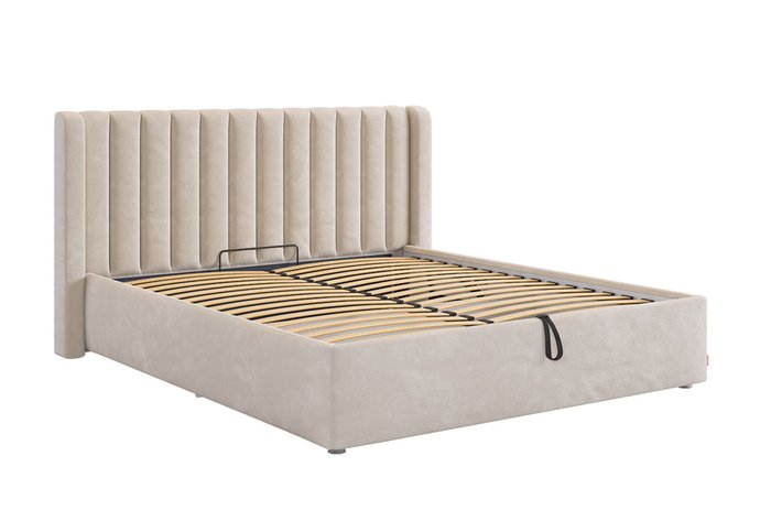 Кровать с подъемным механизмом Ева 160х200 бежевого цвета - купить Кровати для спальни по цене 34980.0