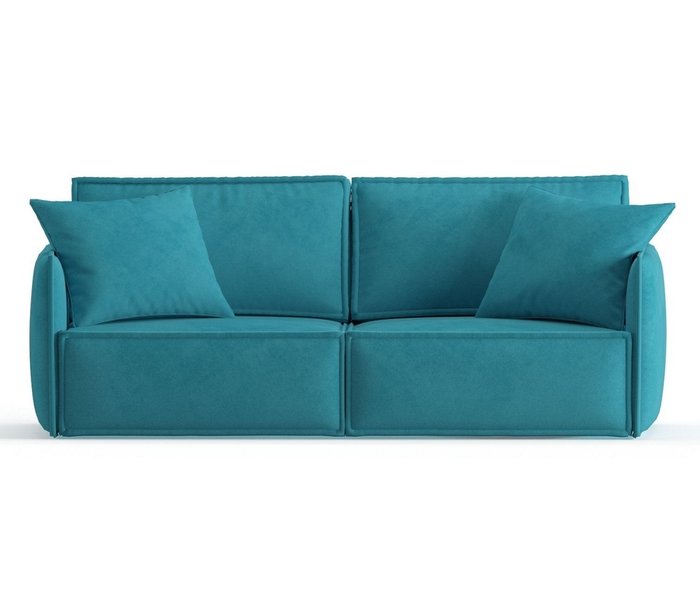 Диван-кровать из велюра Лортон голубого цвета - купить Прямые диваны по цене 41590.0