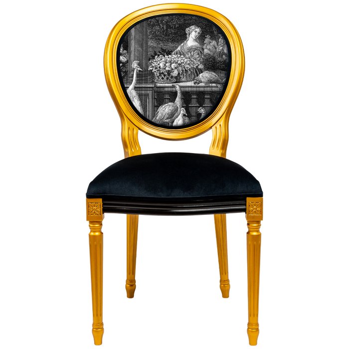 Стул Венсен черно-золотого цвета - купить Обеденные стулья по цене 32000.0