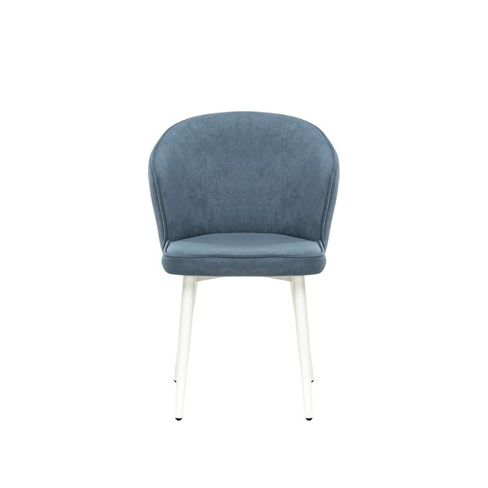 Стул Эшби синего цвета с белыми ножками - купить Обеденные стулья по цене 9600.0