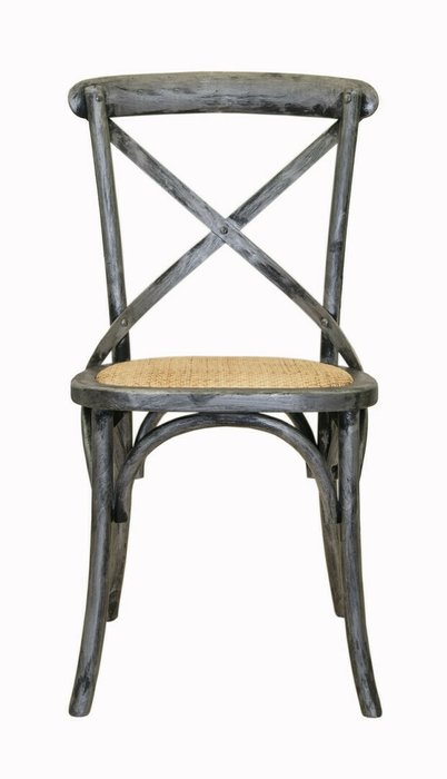 Венский стул Cross Back Silver с сидением из ротанга Венский стул Cross Back Silver с сидением из ротанга